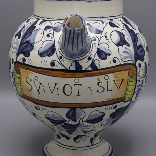 Apothekergefäß / A faience apothecary jar, Italien, 19. Jh. Materiale: faience, &hellip;