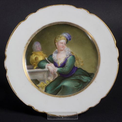 Bildteller mit dem Porträt einer jungen Dame / A plate with the portrait of a yo&hellip;
