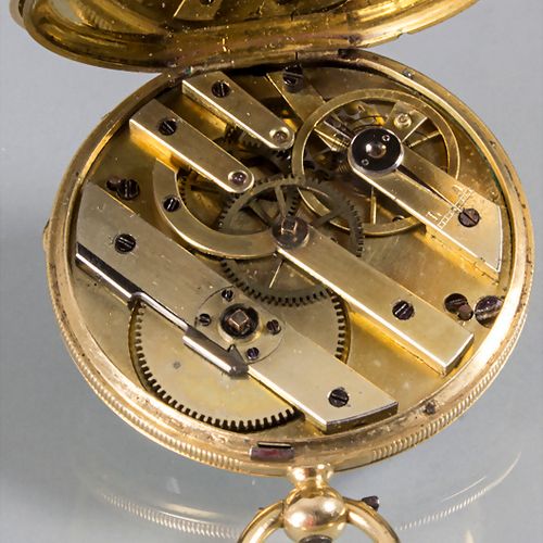 Offene Taschenuhr / An open 14ct gold pocket watch, Schweiz, um 1925 ehäuse: Gol&hellip;