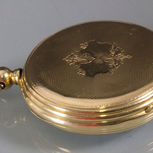 Offene Taschenuhr / An 18ct gold pocket watch, Schweiz, 19. Jh. Cassa: Oro 18 Kt&hellip;
