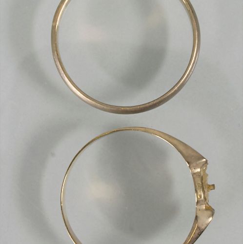 2 Goldringe / Two 8 ct gold rings Material: oro amarillo Au 333/000, Tamaño del &hellip;