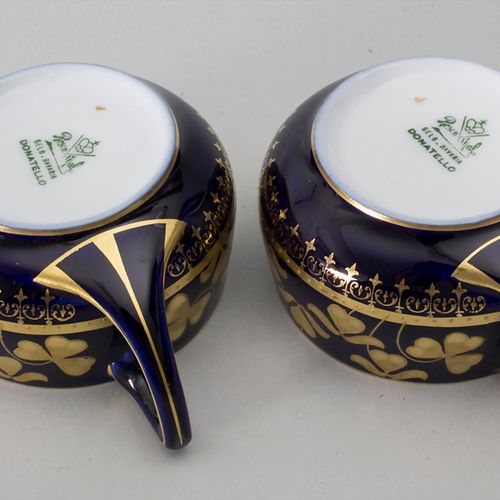 Paar Donatello Jugendstil Mokkatassen u. UT / A pair of Art Nouveau mocha cups a&hellip;