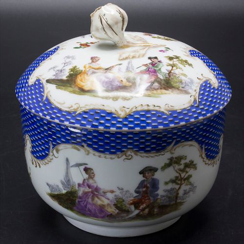 Deckeldose / A lidded box, Meissen, 19. Jh. Materiale: Porcellana, dipinta e sma&hellip;