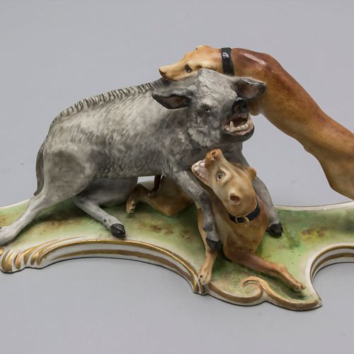 Wildschweinhatz / An animal group 'A wild boar hunt', Nymphenburg, 19. Jh. 材料：瓷器&hellip;