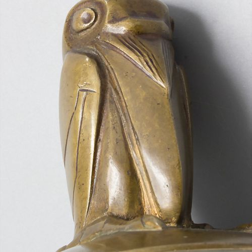 Jugendstil Briefbeschwerer Rabe / An Art Nouveau bronze crow as paper weight, de&hellip;