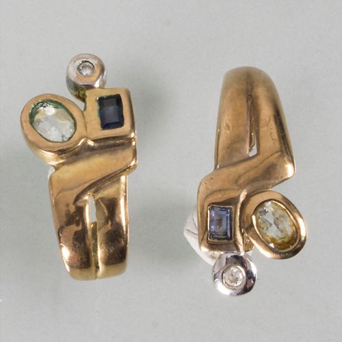 Paar Ohrringe / A pair of 8 ct gold earrings Material: Gelbgold Au 333/000, mit &hellip;
