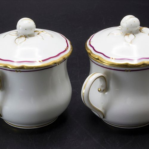 Paar Cremetöpfchen / A pair of cream pots, Frankreich, 19. Jh. Matériau : porcel&hellip;