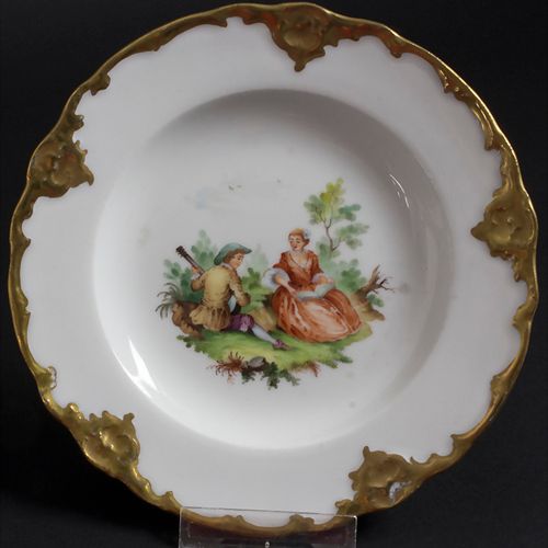 4 Zierteller / 4 decorative plates, Meissen, 19. Jh. Material: porcelain, polych&hellip;