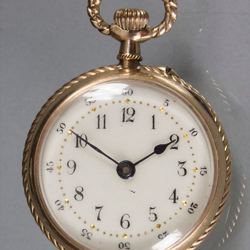 Taschenuhr / A 14ct gold pocket watch, Schweiz, um 1925 Caja: Oro 14 Kt 585/000 &hellip;