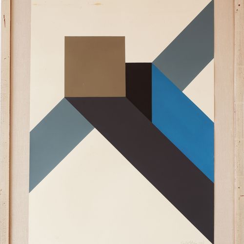 Ohne Titel Istvan Nádler (1938 Visegrád, Hungary) (F)
《无题》，水粉画在薄纸板上，62 cm x 45 c&hellip;