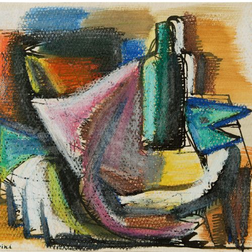 Stillleben mit Flasche Gino Severini (1883 Cortona - 1966 Paris) (F)
静物与瓶子，粉笔和水彩&hellip;