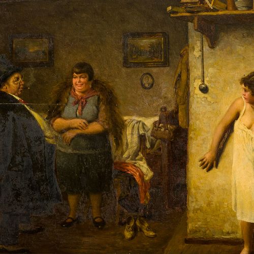 Emil Reinicke (1859 - 1942/43) 
Emil Reinicke (1859 - 1942/43)
《火柴人》，板面油画，38 cm &hellip;