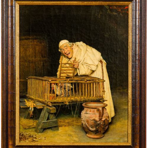 Arnaldo Tamburini (1853 - 1908) 
Arnaldo Tamburini (1853 - 1908)
Moine à la cage&hellip;
