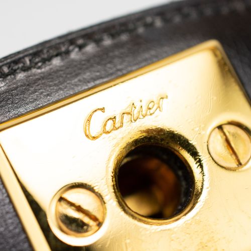 Cartier Tasche 'Panthere' 
卡地亚手袋 "Panthere "
1990年，黑色皮革配以鳄鱼皮压纹，金色金属配件，"Panthere &hellip;