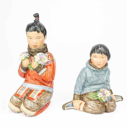 Paar Porzellanfiguren 
Pareja de figuras de porcelana
, Royal Copenhagen, diseño&hellip;