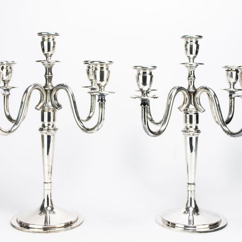 Paar Tischleuchter 
Pair of table candlesticks
2-pieces, A. Caruso, Italy, Paler&hellip;