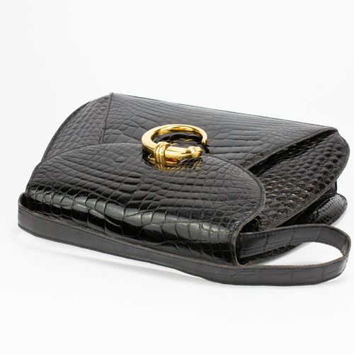 Cartier Tasche 'Panthere' 
Cartier bag 'Panthere'
1990, black leather with croco&hellip;