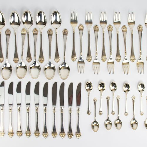 Silberbesteck für 12 Personen 
Silver cutlery for 12 persons
48-pcs., Robbe & Be&hellip;