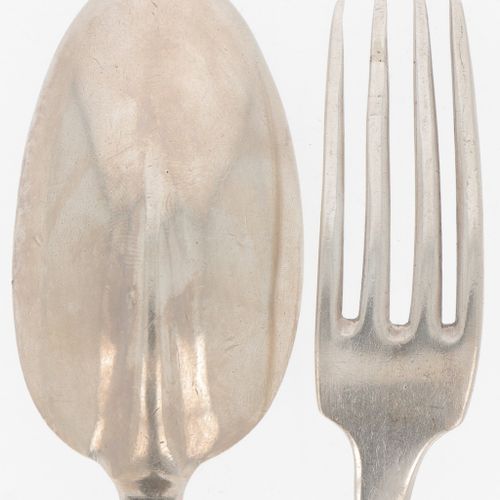 Spoon & fork (Brussels Theodorus Smeesters 1785) silver. "Gevleugeld Lof" ou lof&hellip;