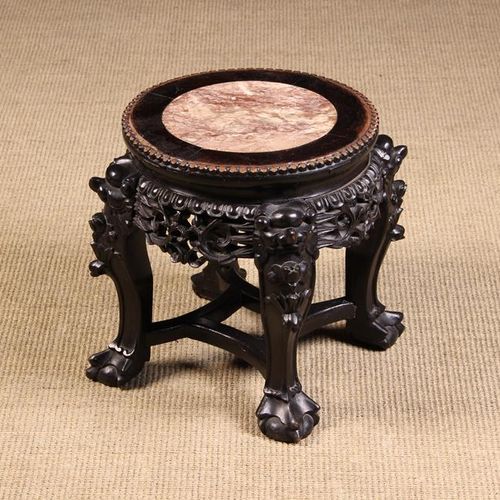 Null A Late 19th/Early 20th Century Carved Hardwood Jardiniere Stand. The circul&hellip;