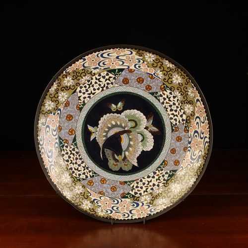 Null A Japanese Cloisonné Plate 14'' (36 cm) in diameter.
