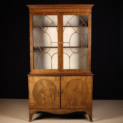 Null A George III Inlaid Mahogany Bookcase above enclosed Chest of Drawers. The &hellip;