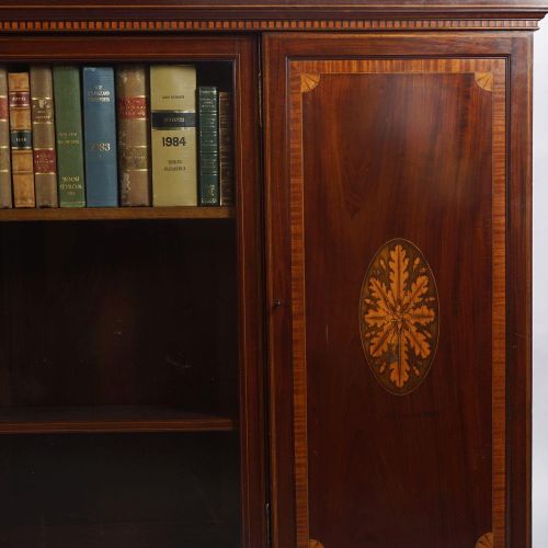 EDWARDIAN MAHOGANY AND SATINWOOD LIBRARY BOOKCASE BIBLIOTHEQUE DE BIBLIOTHEQUE E&hellip;
