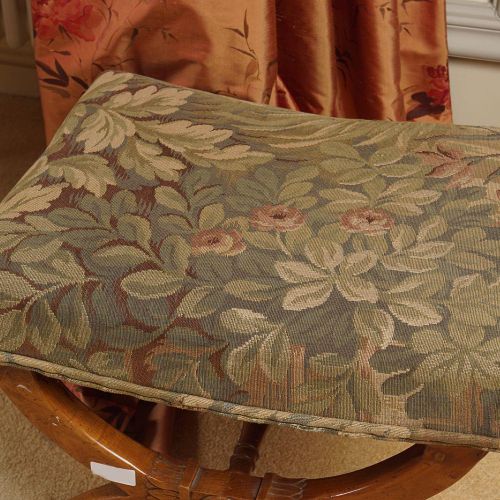 19TH-CENTURY X-FRAMED STOOL 19TH-CENTURY X-FRAMED STOOLwith tapestry upholstered&hellip;