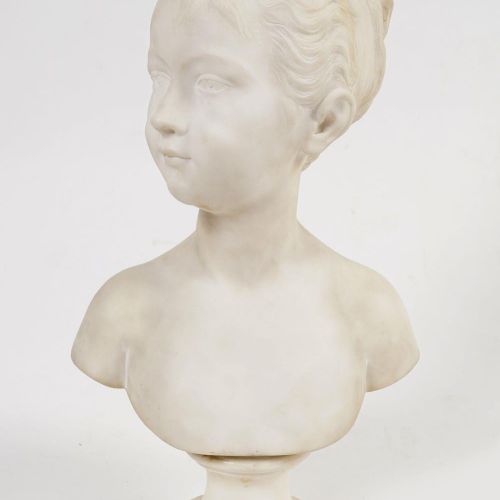 19TH-CENTURY MARBLE SCULPTURE 19TH-CENTURY MARBLE SCULPTUREBust of a young girl.&hellip;