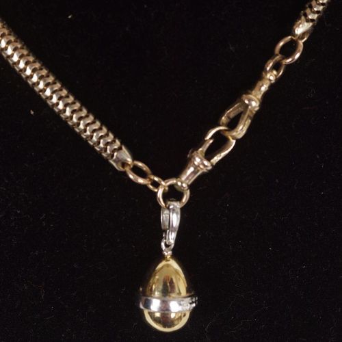 FABERGE EGG PENDANT AND CHAIN FABERGE EGG PENDANT AND CHAINYellow gold Òsnake li&hellip;