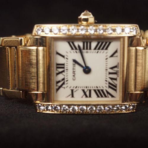 18CT. YELLOW GOLD CARTIER TANK FRANCAISE WATCH 18CT. OR JAUNE CARTIER TANK FRANC&hellip;