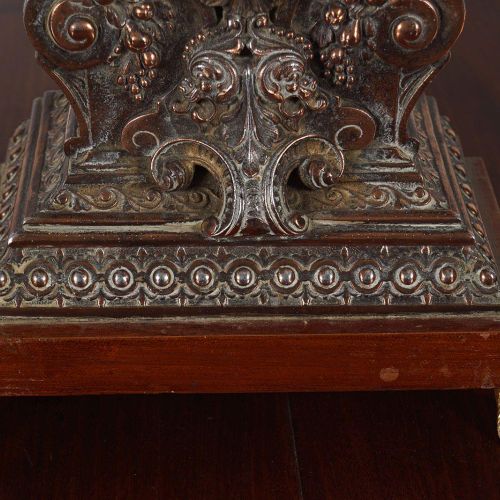 19TH-CENTURY AMERICAN BRONZED CASED MANTEL CLOCK 19世纪美国铜壳曼特尔钟Asonia Clock Co.，带罗&hellip;