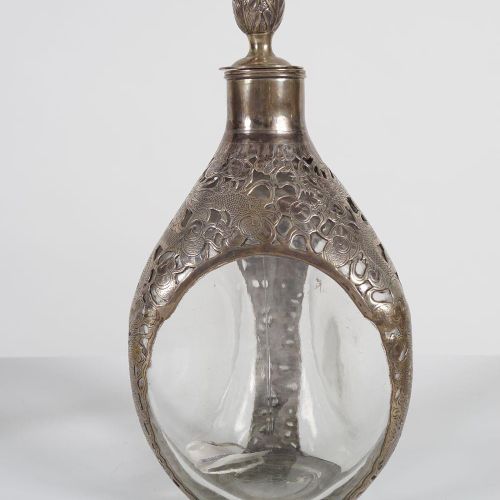 19TH-CENTURY CHINESE SILVER MOUNTED DIMPLE FLASK 19TH-CENTURY CHINESE SILVER MOU&hellip;