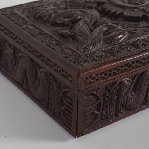 CHINESE QING ARMORIAL HARDWOOD BOX AND COVER SCATOLA E COPERCHIO IN LEGNO DURO D&hellip;