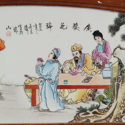 CHINESE PAINTED PORCELAIN PLAQUE PLAQUE EN PORCELAINE PEINTURE CHINOISE le panne&hellip;