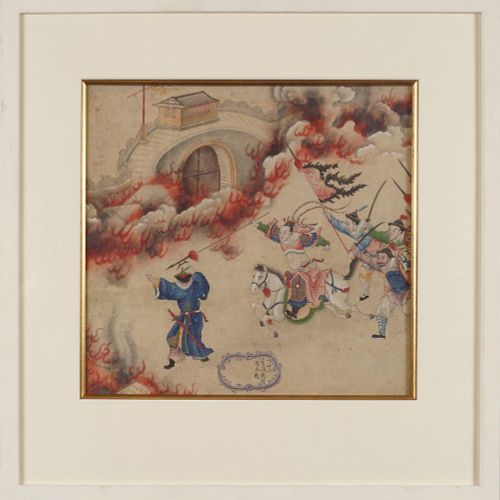 PAIR OF 18TH-CENTURY CHINESE WATERCOLOURS PAIRE DE PEINTURES CHINOISES DU 18e SI&hellip;