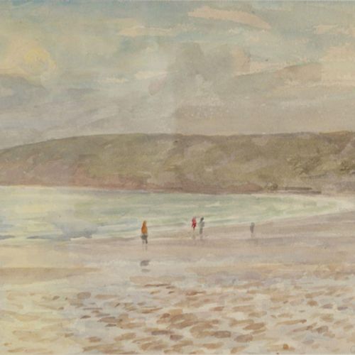 G. HOAD G. HOAD Satz von vier Aquarellen, eines mit einer Strandszene und drei m&hellip;