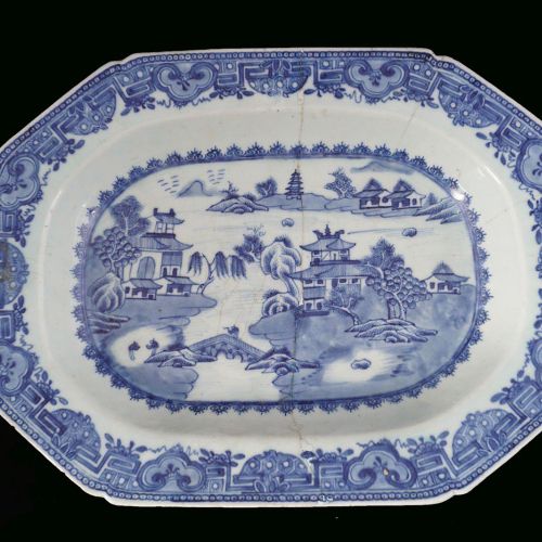18TH-CENTURY CHINESE NANKING BLUE & WHITE PLATTER PLATTE BLEU ET BLANC DE NANKIN&hellip;