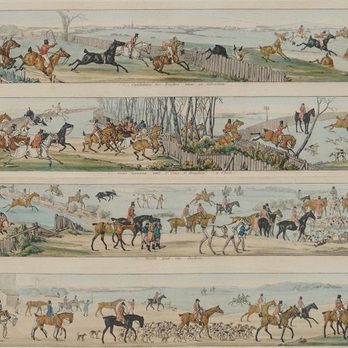 SET 3 EARLY 19TH-CENTURY COLOURED ENGRAVINGS jeweils eine Collage aus 4 Training&hellip;