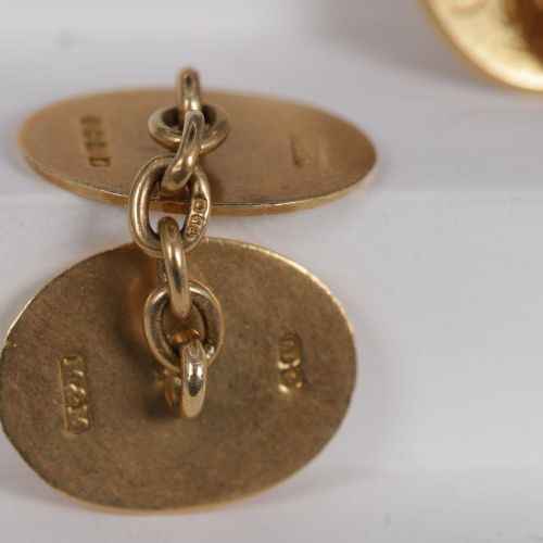 Null PAAR ANTIQUE 18K GOLD GENT'S CUFF LINKS Paar antike Manschettenknöpfe aus 1&hellip;