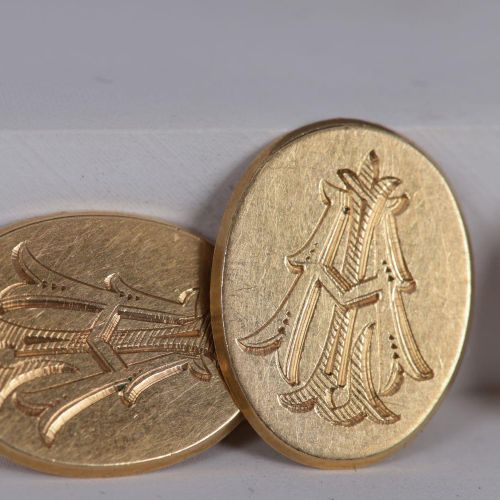 Null PAR ANTIGUO 18K GOLD GENT'S CUFF LINKS Par de antiguos 18 quilates de oro g&hellip;