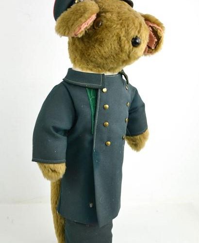 Null A Harrods bear, complete with uniform and hat, early 20th century.