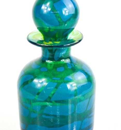 Null A Mdina glass bottle with stopper.