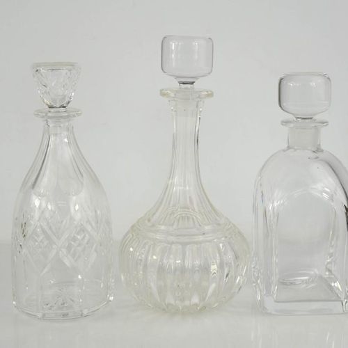 Null Three cut glass decanters.