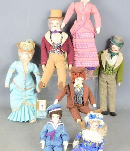 Null A group of American hand made dolls, all in traditional costume together wi&hellip;