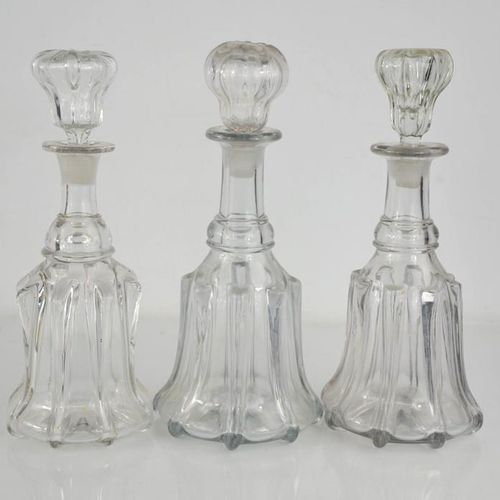 Null Three moulded glass decanters.