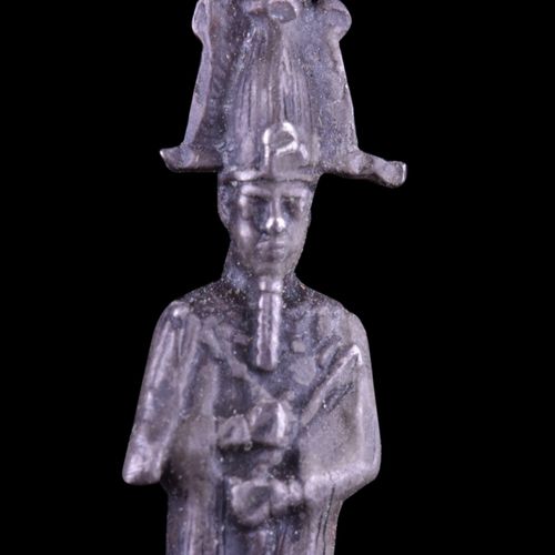 Null ANCIENT EGYPTIAN SILVER OSIRIS ON STANDLate Period, 26th Dynasty, Ca. 664-5&hellip;