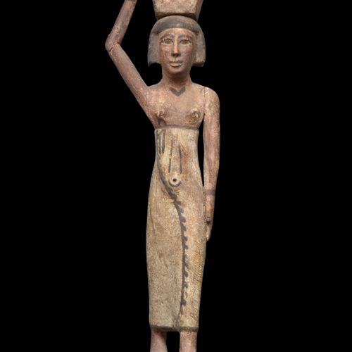 Null LARGE ANCIENT EGYPTIAN CEDAR WOOD FIGURELate Period - Ptolemaic Dynasty, c.&hellip;