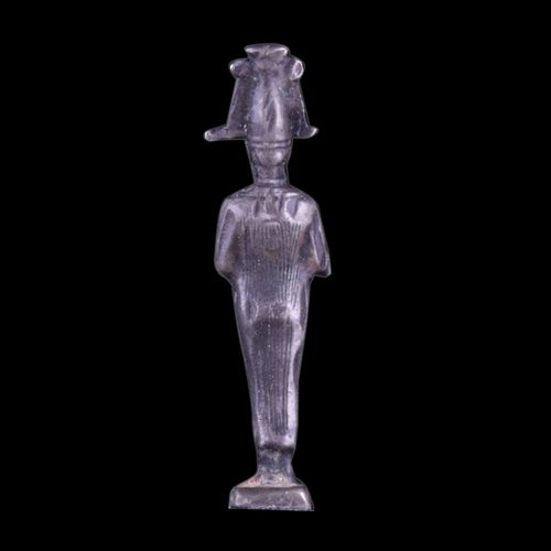 ANCIENT EGYPTIAN SILVER OSIRIS ON STAND Période tardive, 26e dynastie, vers 664-&hellip;