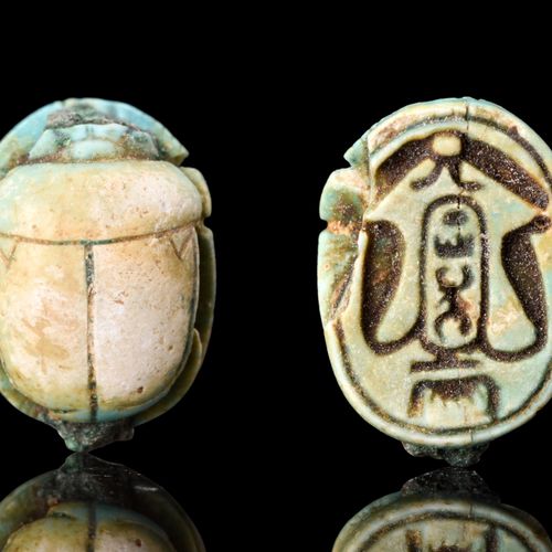 EGYPTIAN STEATITE THUTMOSE SCARAB Ca. 1504-1450 A.C. 
Este escarabeo de esteatit&hellip;